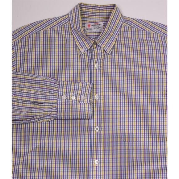 Turnbull & Asser Custom Purple/Yellow Check Cotton Dress Shirt (42) 16.5-34/35 - Picture 1 of 7